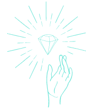 A Hand Holding a Shining Diamond